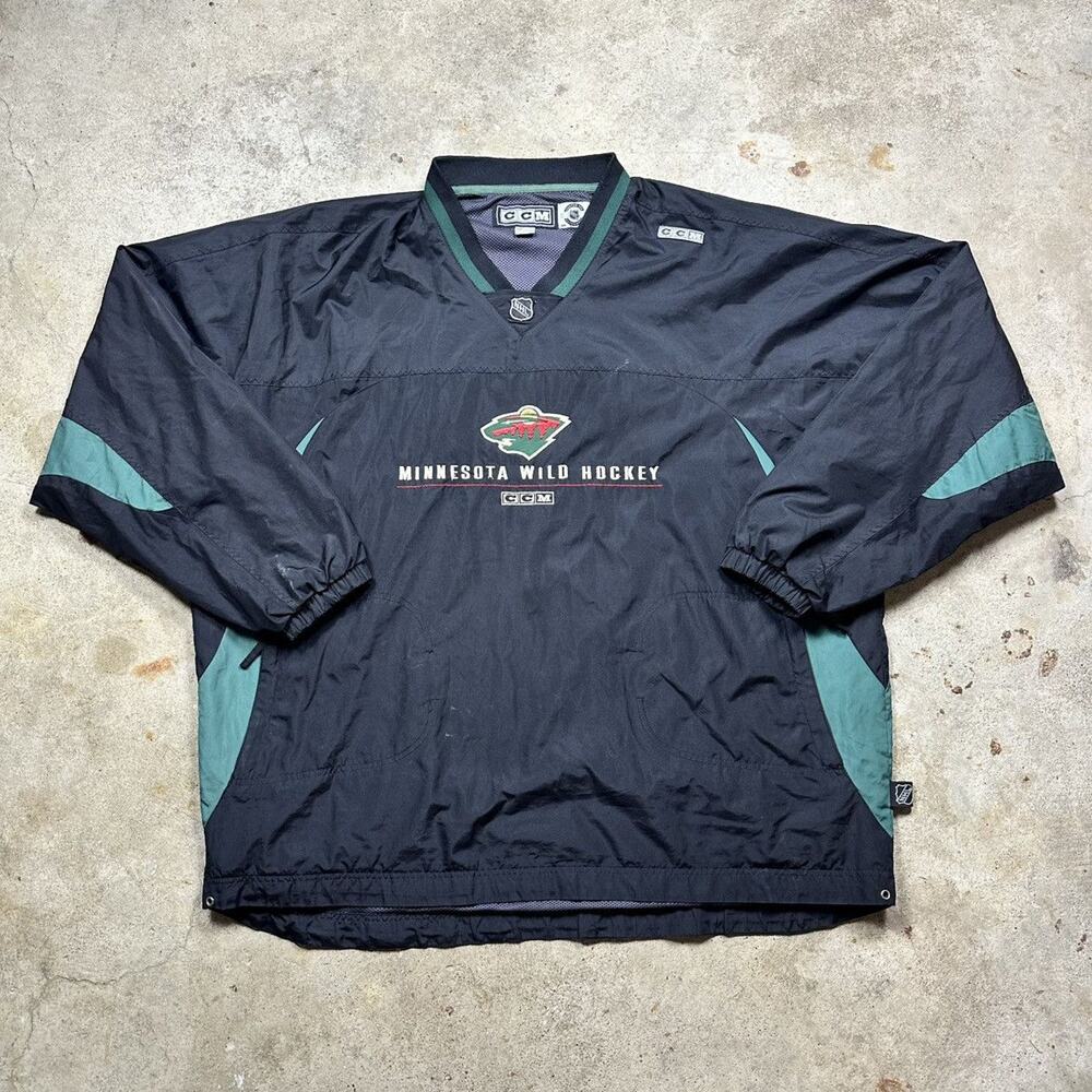 VTG Y2K CCM NHL Minnesota Wild Hockey Windbreaker Size XXL